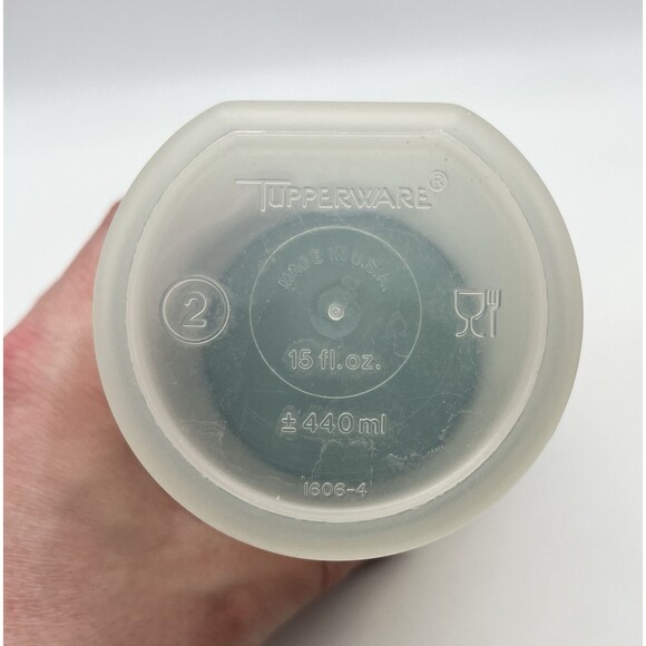 2 Tupperware Modular Mates 15 oz Round Storage Containers Green & Pink Lids Used - Picture 3 of 5